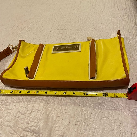 TORY BURCH Flap Clutch Metallic Foil Tweed Bag in Excelent condition - Picture 3 of 9